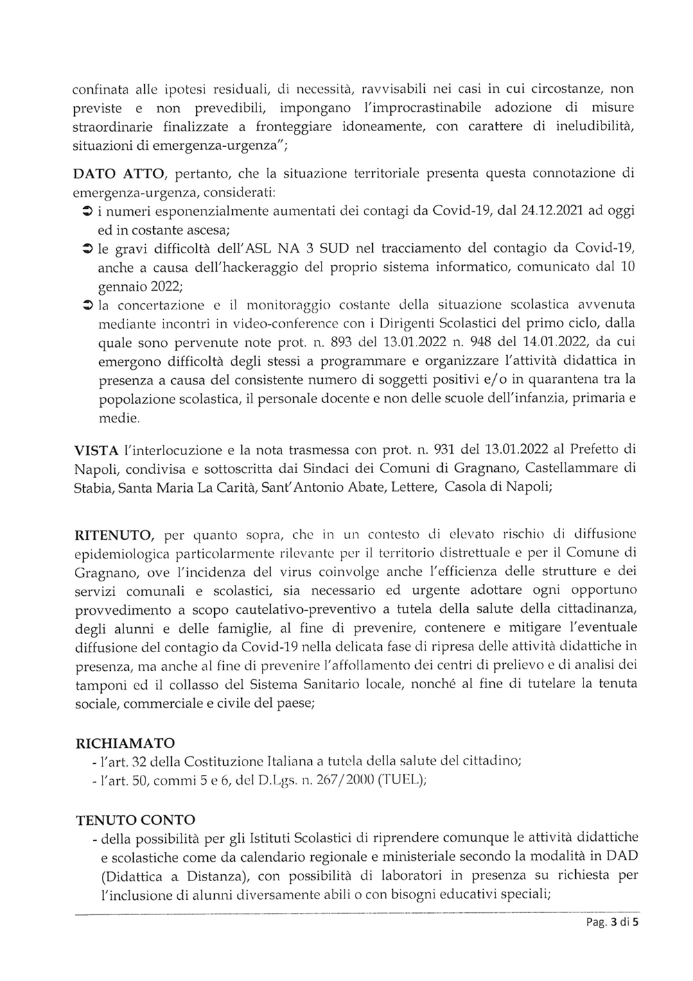 ORDINANZA SINDACALE n. 4 del 14.01.2022. Pagina 3