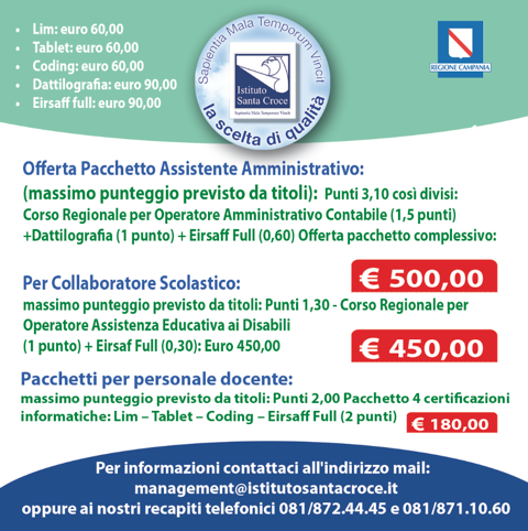 Offerta pacchetti certificazioni