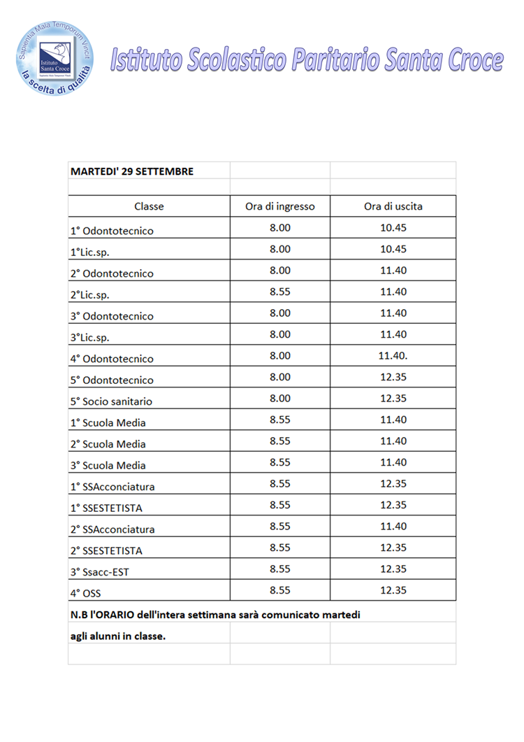 Orario mart29Sett