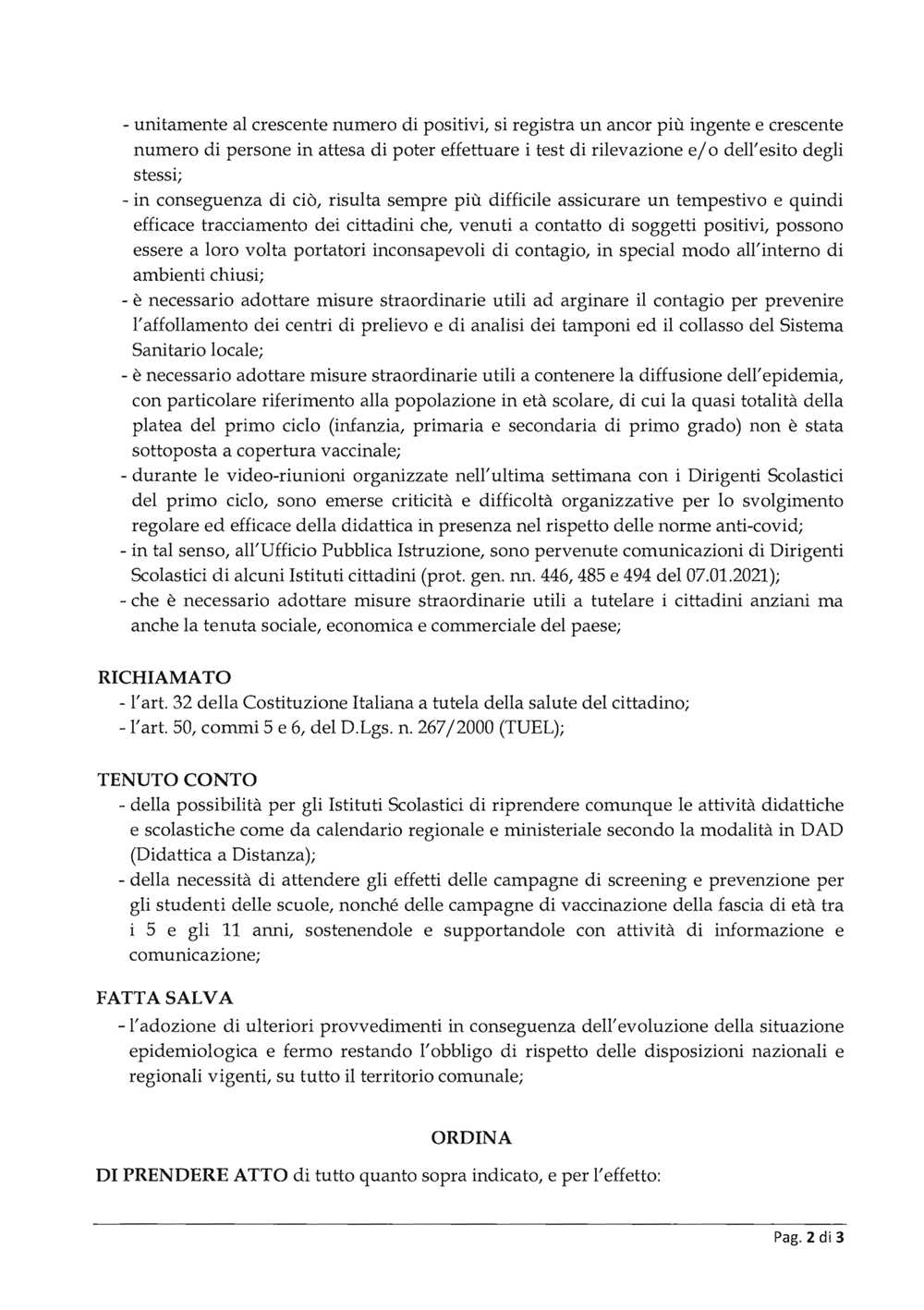 Ordinanza n. 1 del 07.01.22 Pagina 2